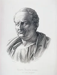 Porträt von Marcus Tullius Cicero (106-43 v. Chr.) graviert von B. Bartoccini, 1849